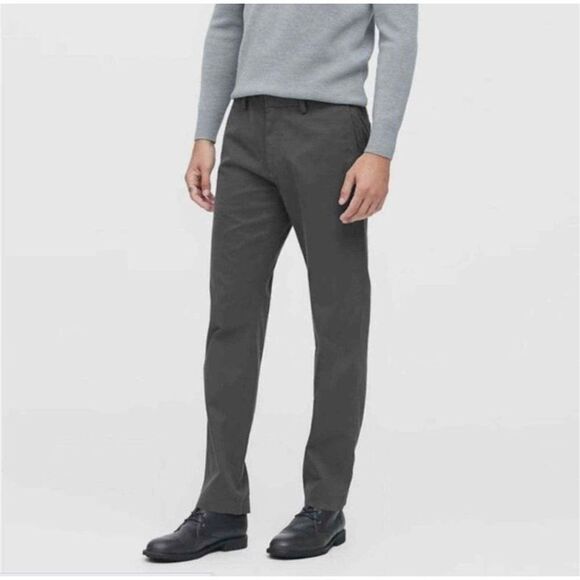 Banana Republic Emerson Chino Men's Flat Front Pants Gray Size 38x32 - Picture 1 of 11